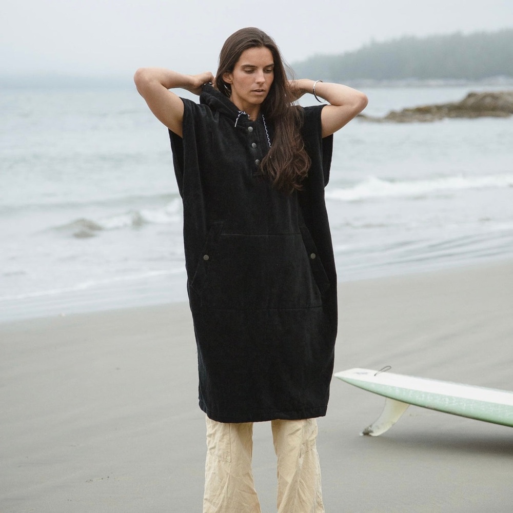 The Digs Extra-Warm Poncho Black